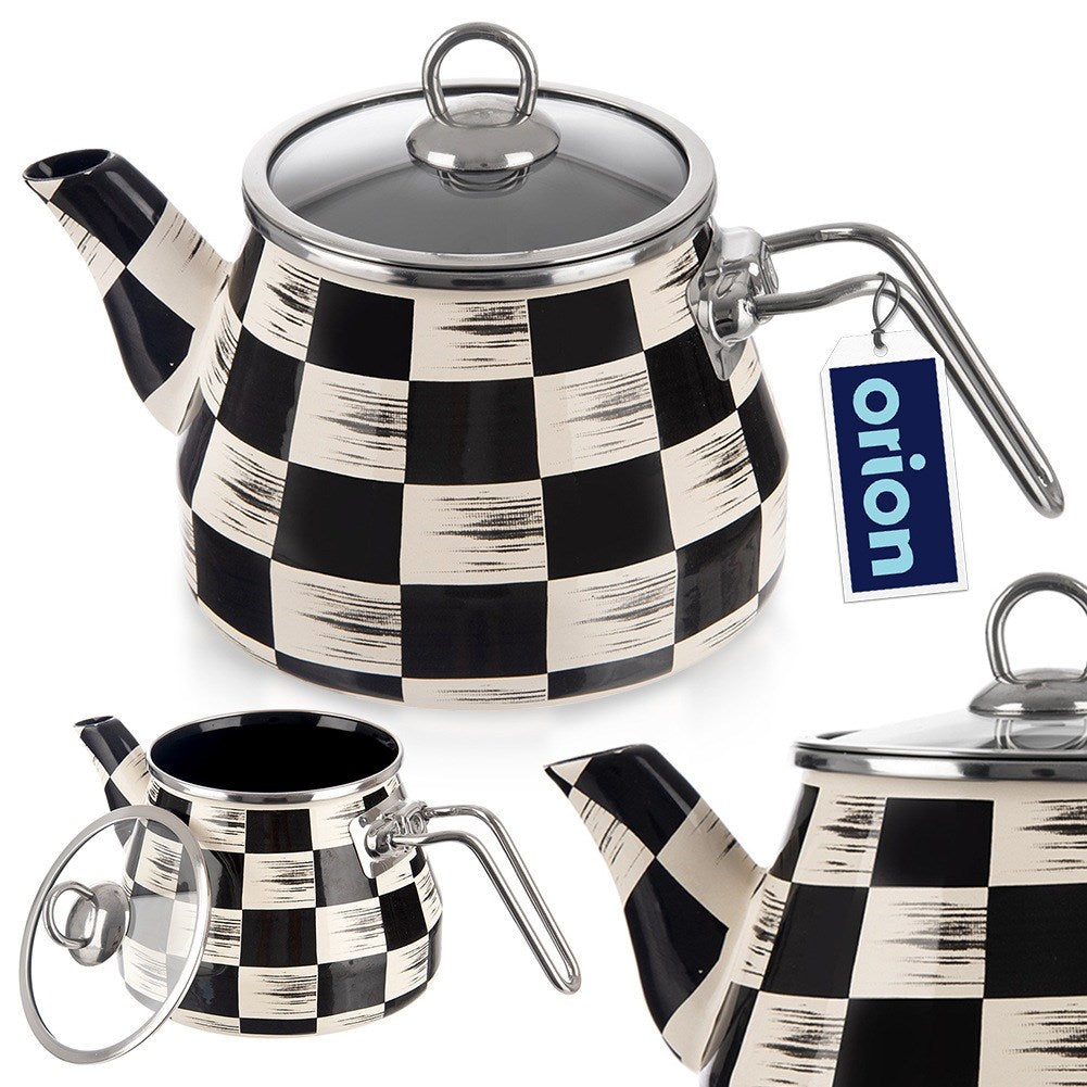 Enameled kettle CHECKERBOARD 2 l