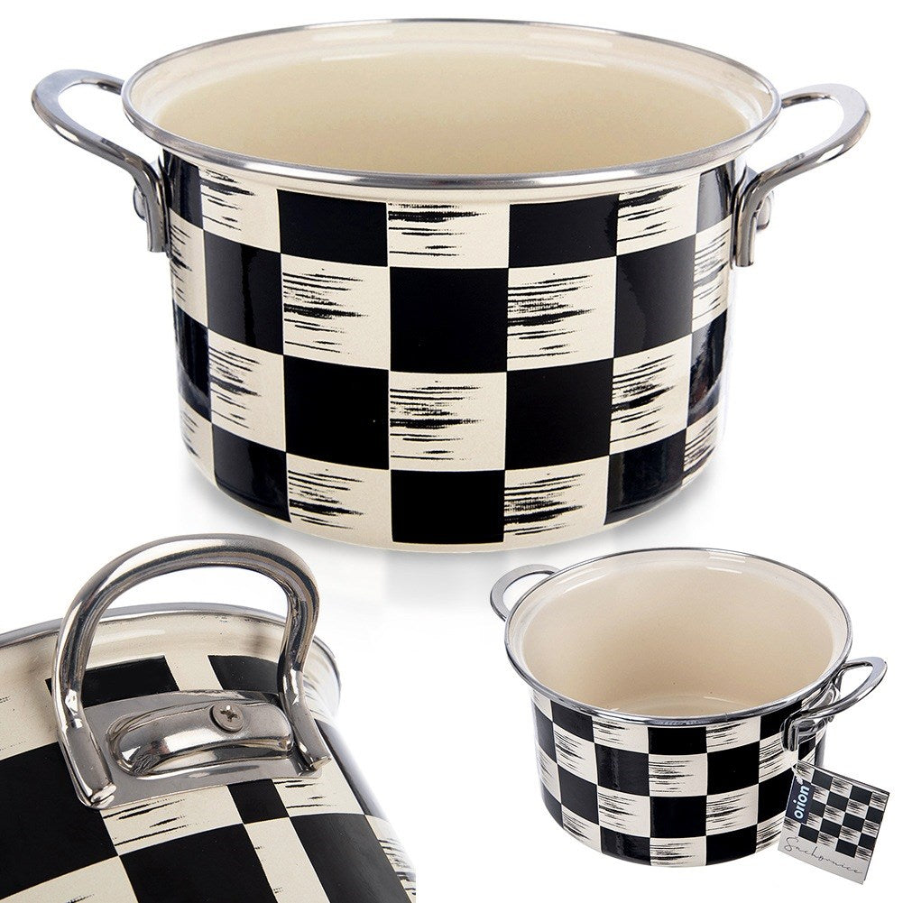 Enameled pot CHECKERED BOARD 22 cm, 4 l