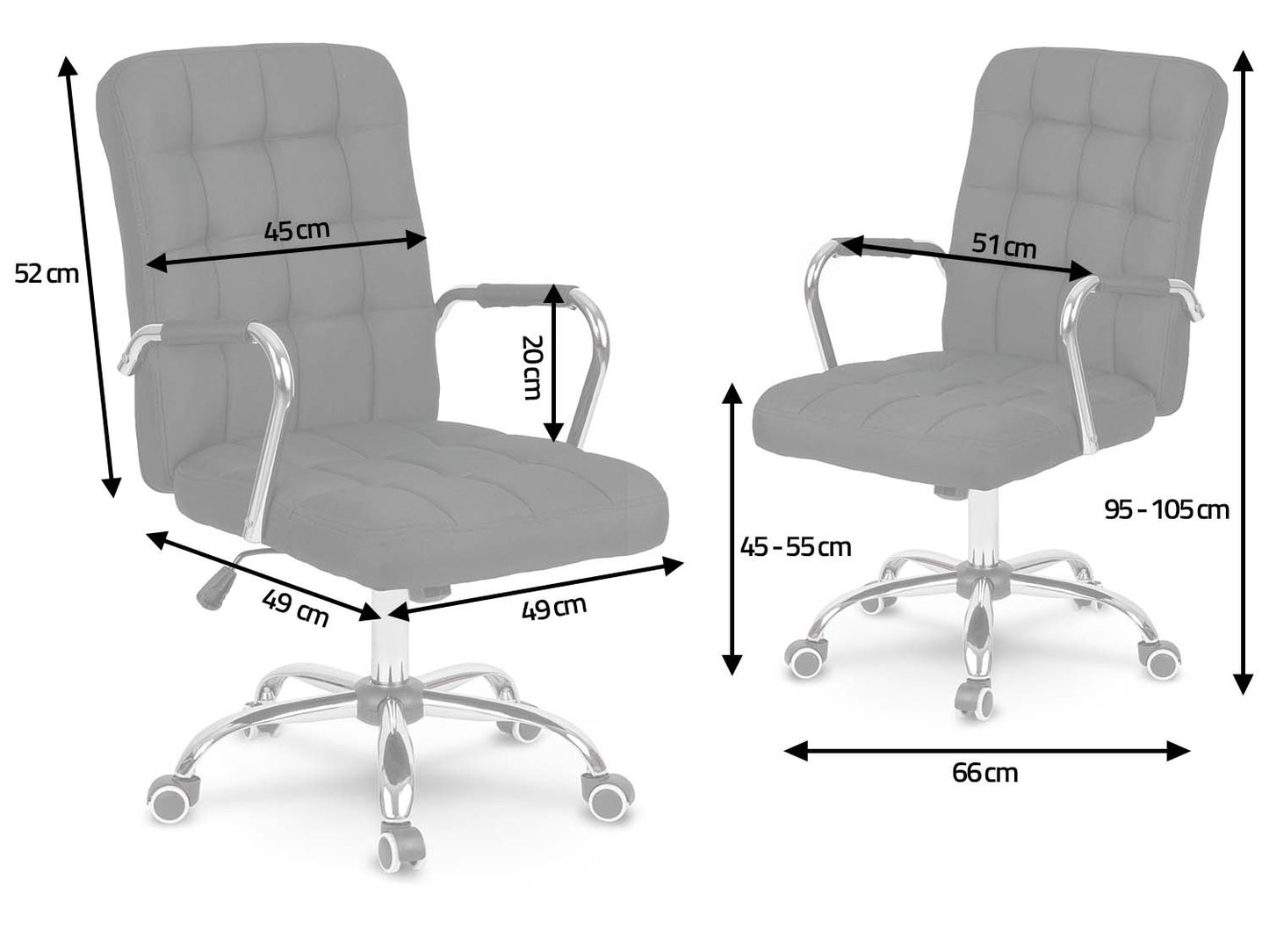 Ergonomic Office Chair Benton in Black Fabric