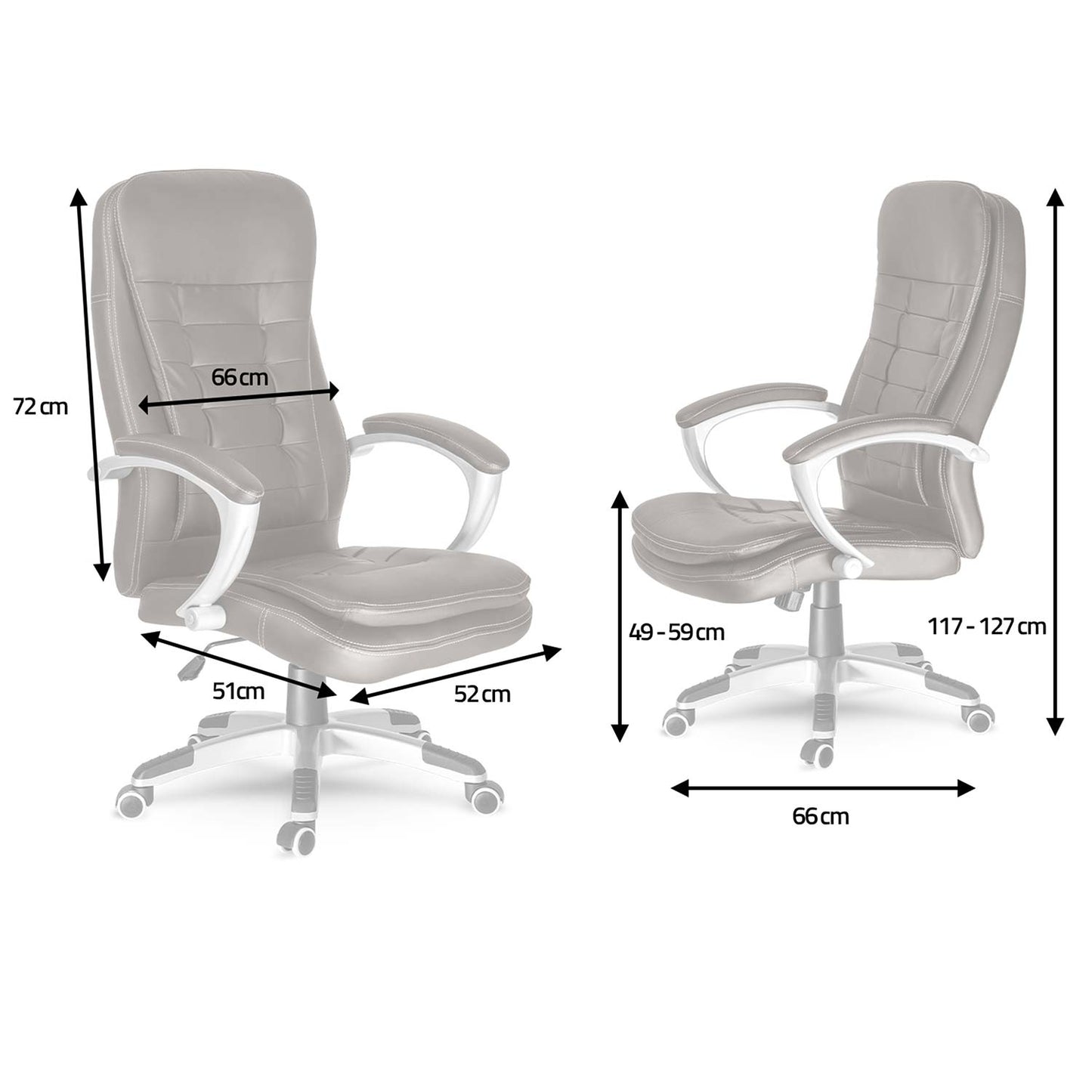 Ergonomic Office Chair, Dark Brown, Adjustable Height