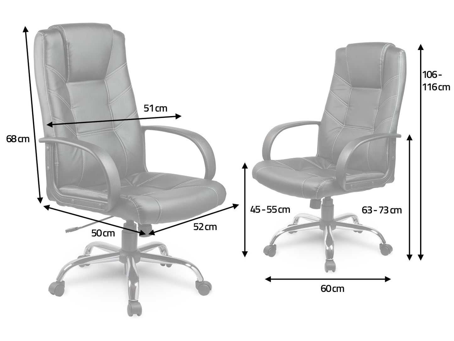 Ergonomic leather office chair Sofotel EG-221, black