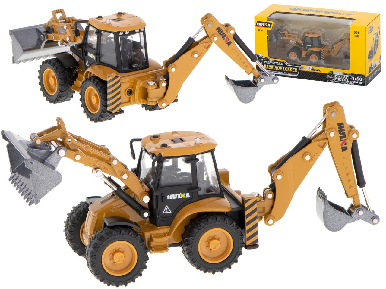 Excavator loader bulldozer with bucket Die-Cast metal model H-toys 1704 1:50