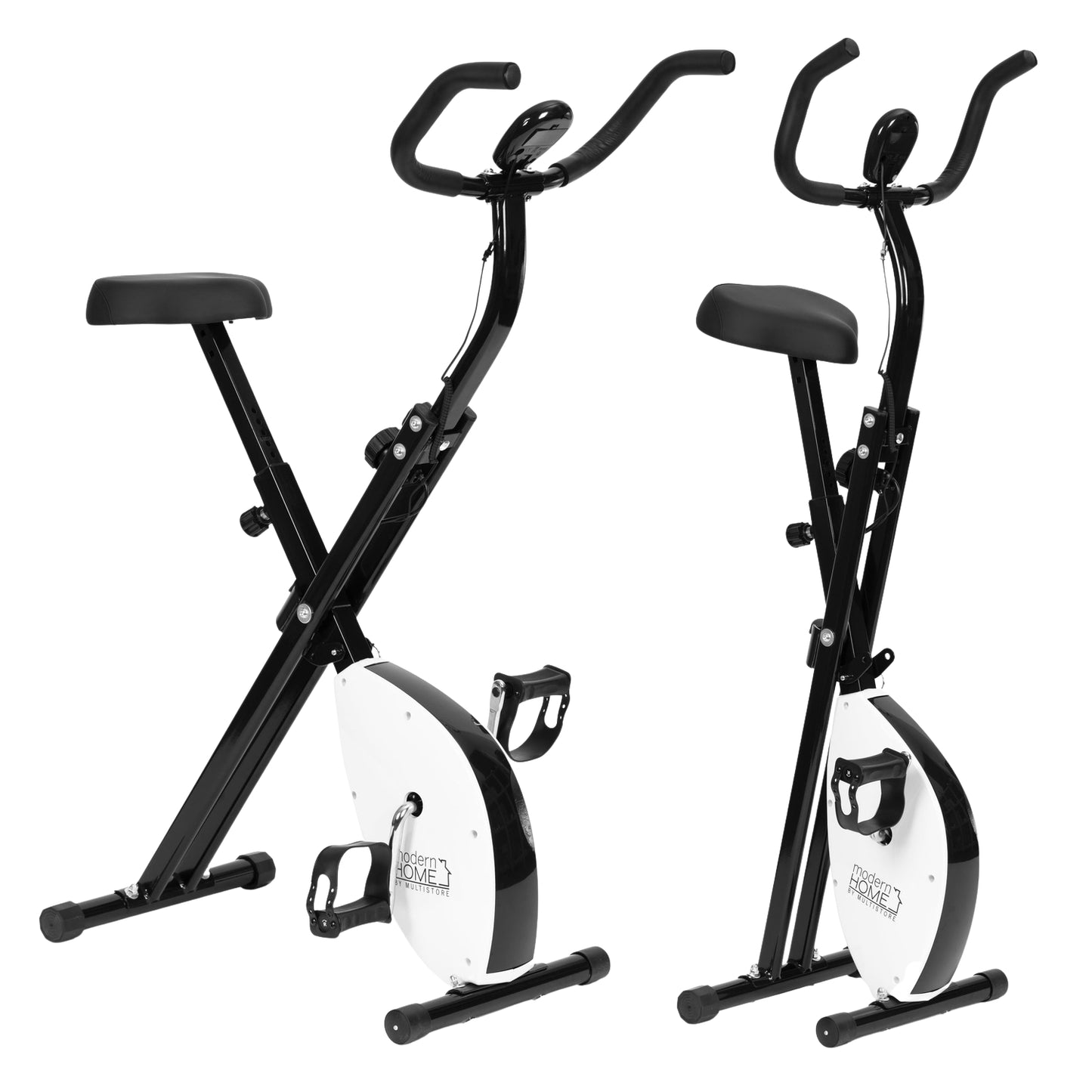 Exercise bike stationary bike fitness mechanical counter computer smooth adjustment - white ModernHome