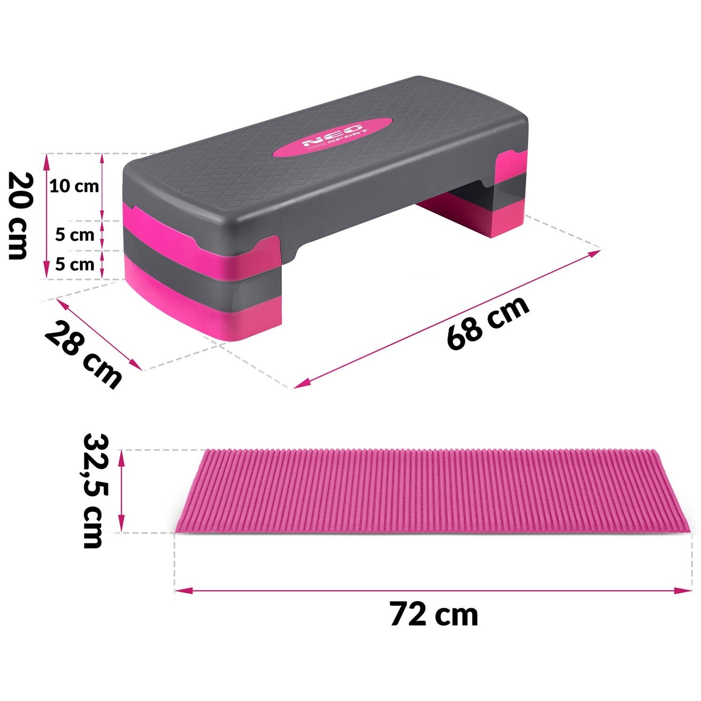 Exercise step 3 steps NS-400 pink