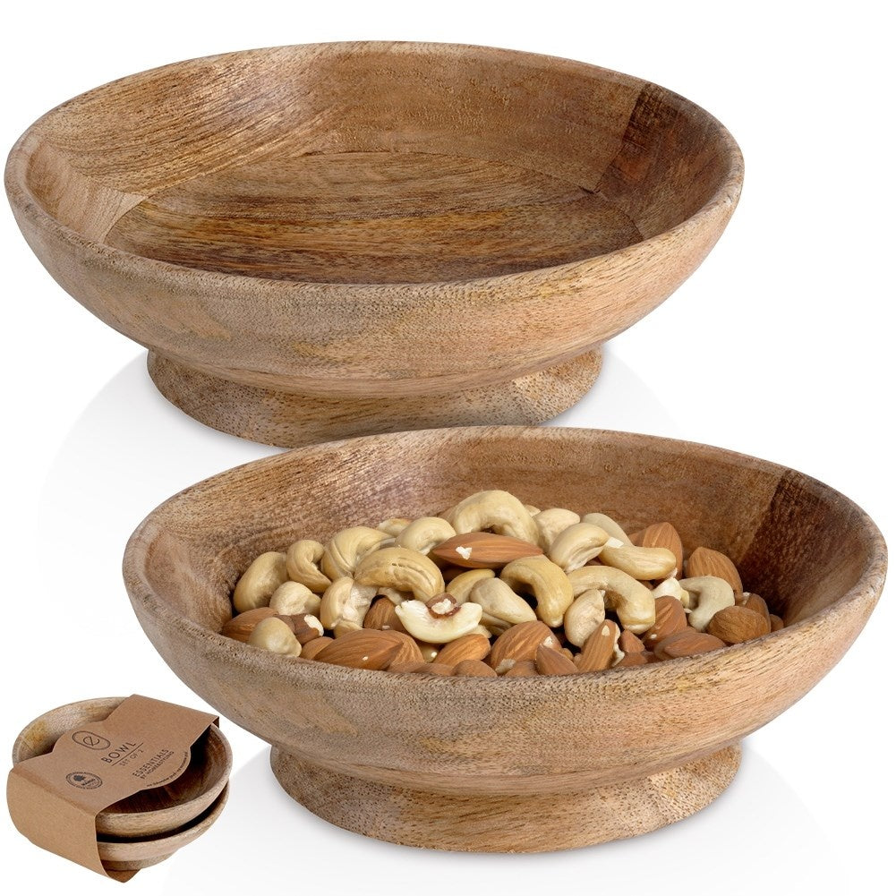 Exotic mango wood serving bowls with a unique design