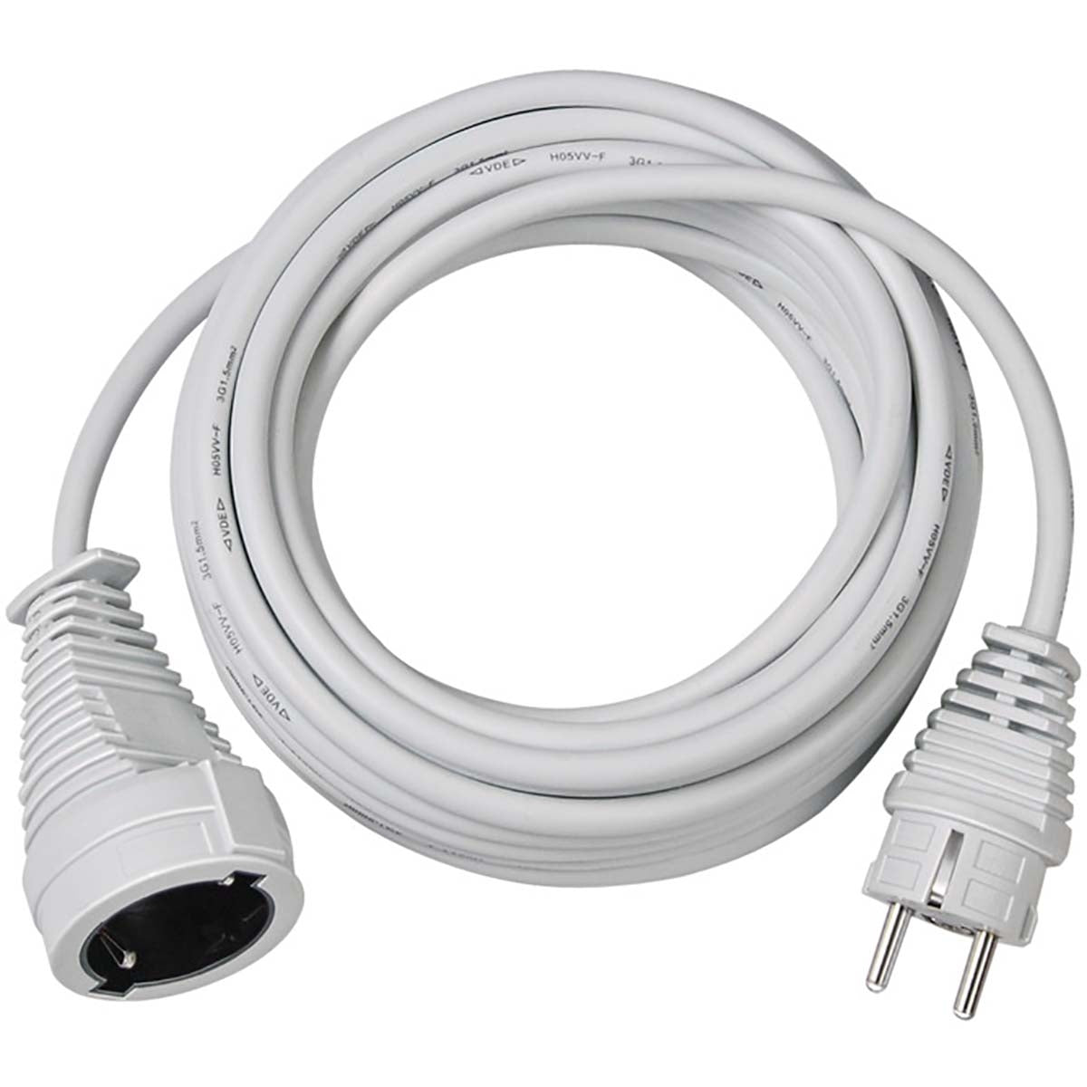 Extension cable 10.00 m H05VV-F 3G1.5 IP20 White