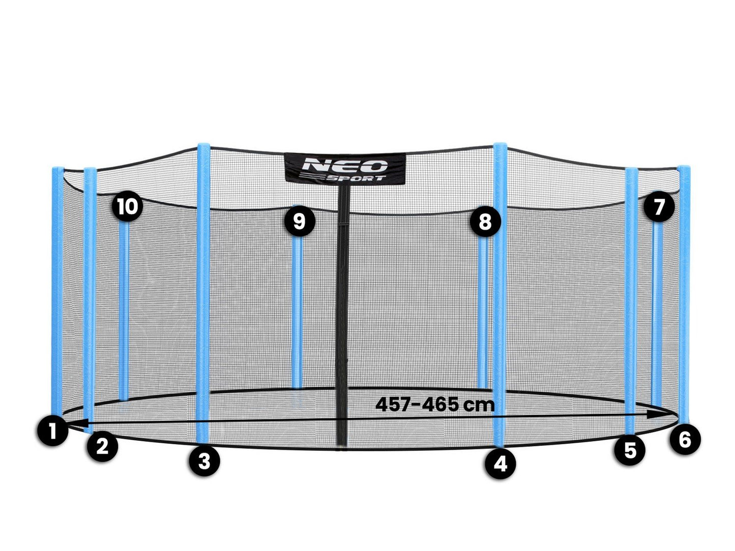 External Protection Netting Neosport 465 cm (15 feet) with 10 posts