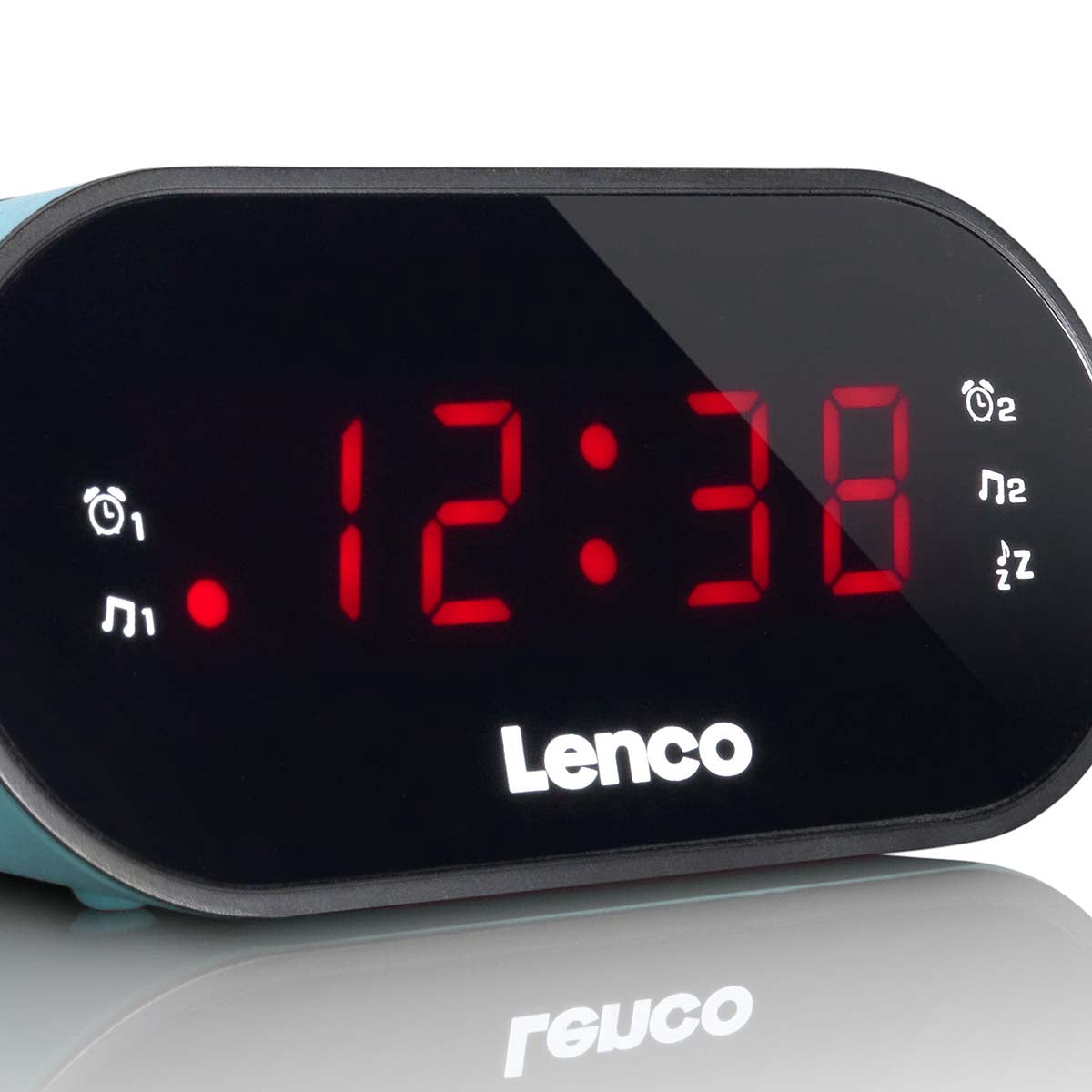 FM Clock Radio with Dual Alarm, LED Display, Blue