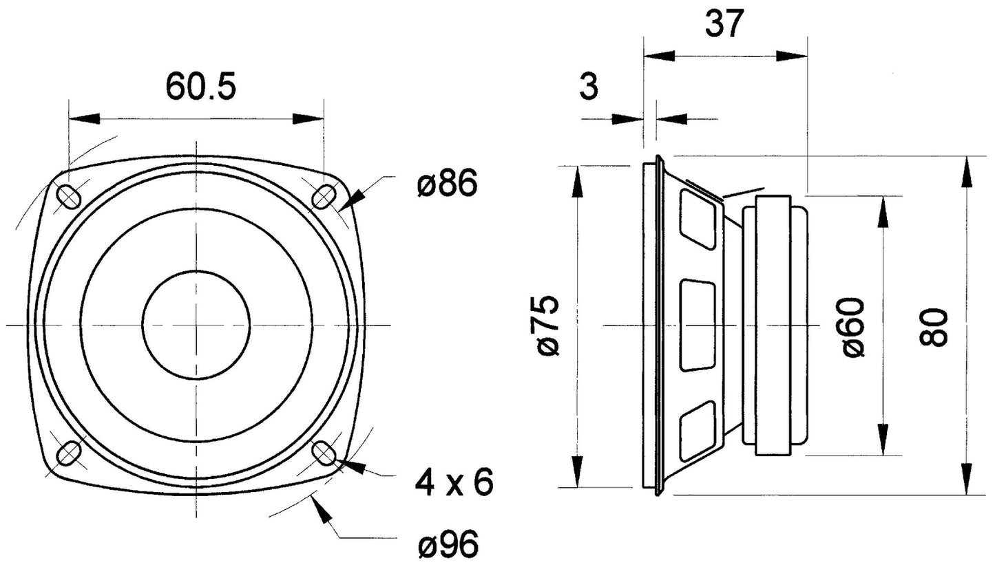 FR 8 - 4 Ohm - 8 cm (3.3") full range speaker