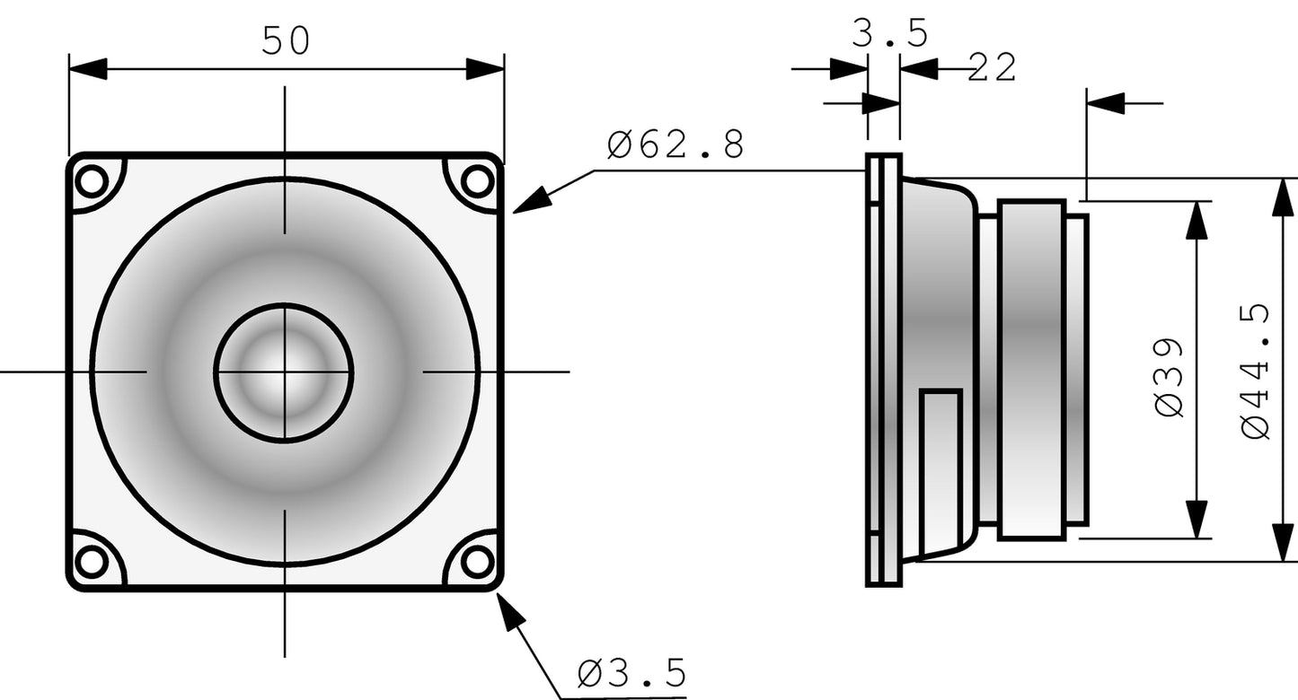 FRWS 5 - 4 Ohm - 5 cm (2") full range speaker