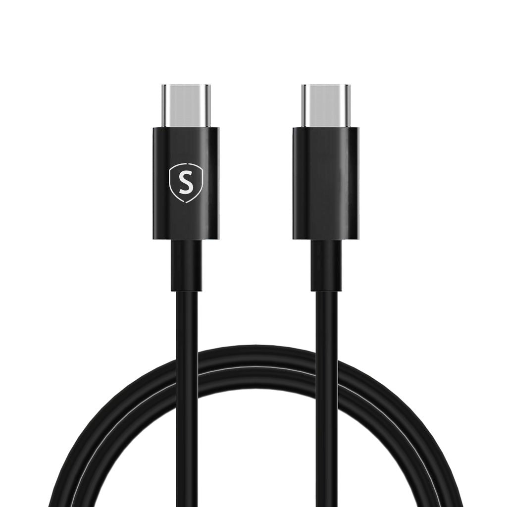 Fast charging cable USB-C to USB-C 60W, 3A, PD, 1m - Black