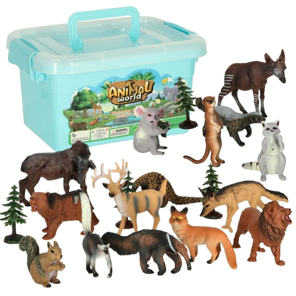 Figures zoo animals set of 19 el.