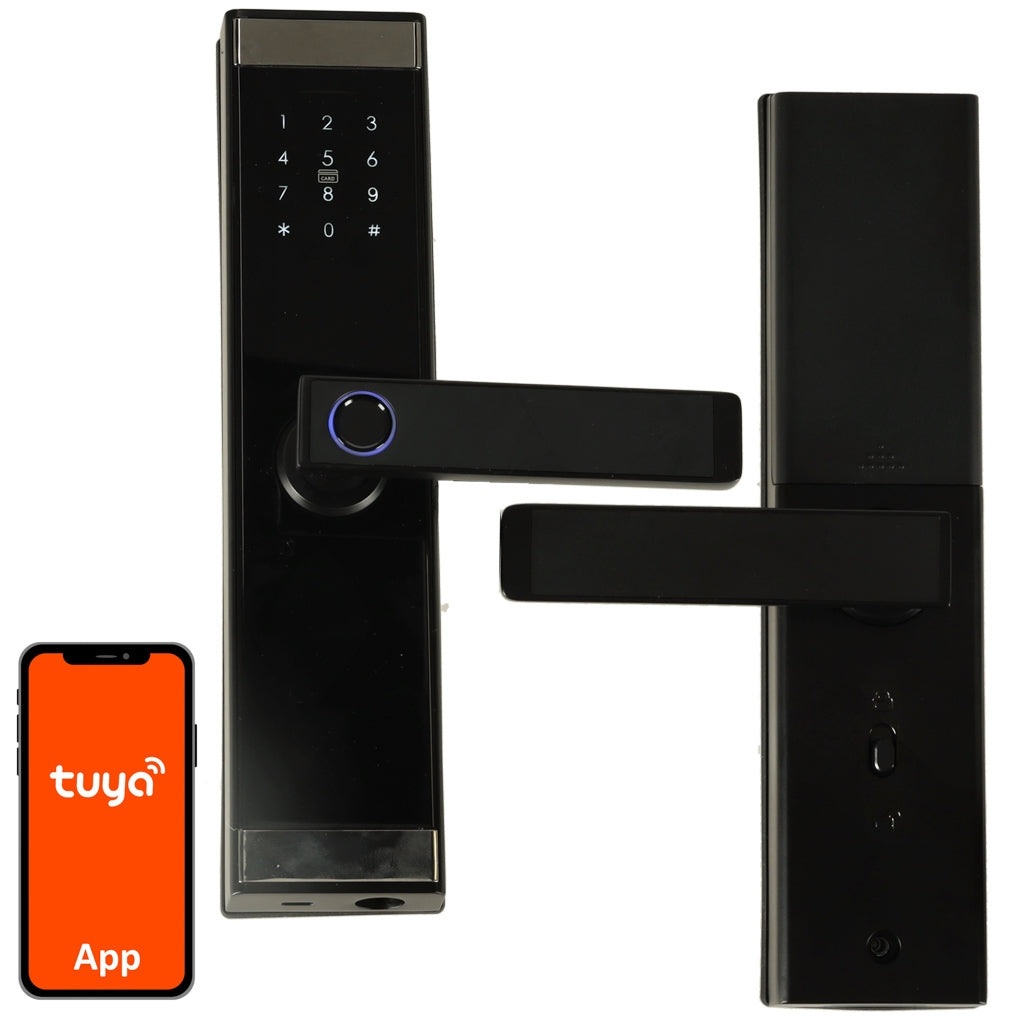 Fingerprint code combination door handle card black