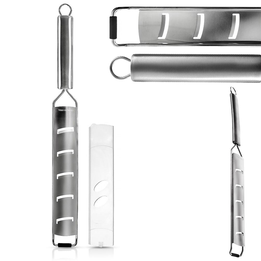 Flat kitchen grater 38 cm stainless steel for hard cheese and vegetables