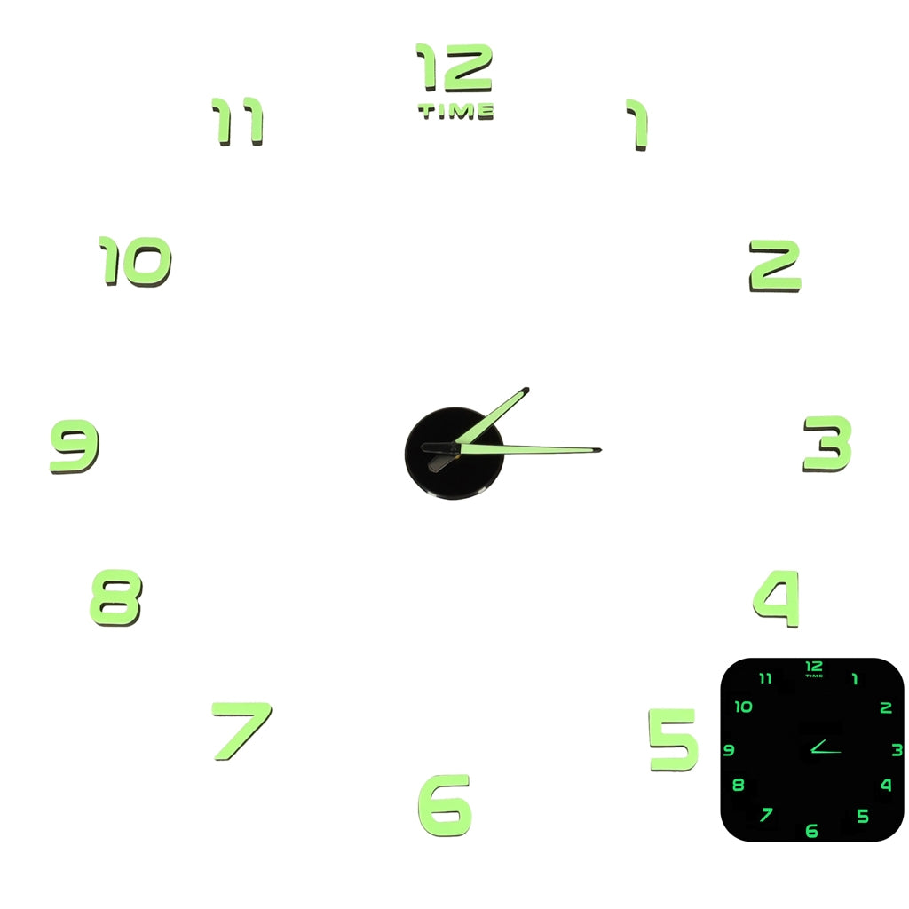 Fluorescent wall clock 50-60cm 12 digits