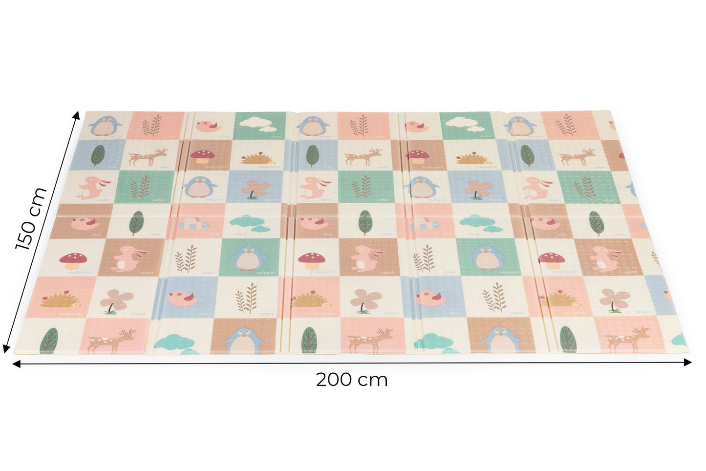 Foam Play Mat 200x150 cm, Double-Sided, Foldable