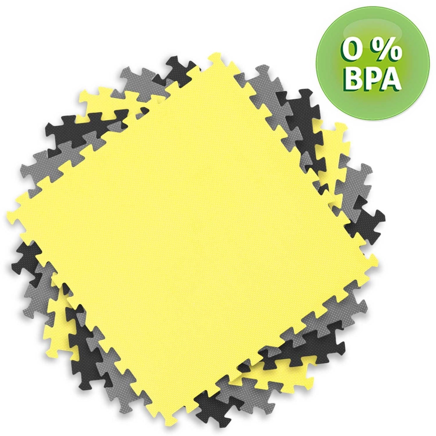 Foam mat Puzzle 180x180cm 9 pcs Grey/Yellow