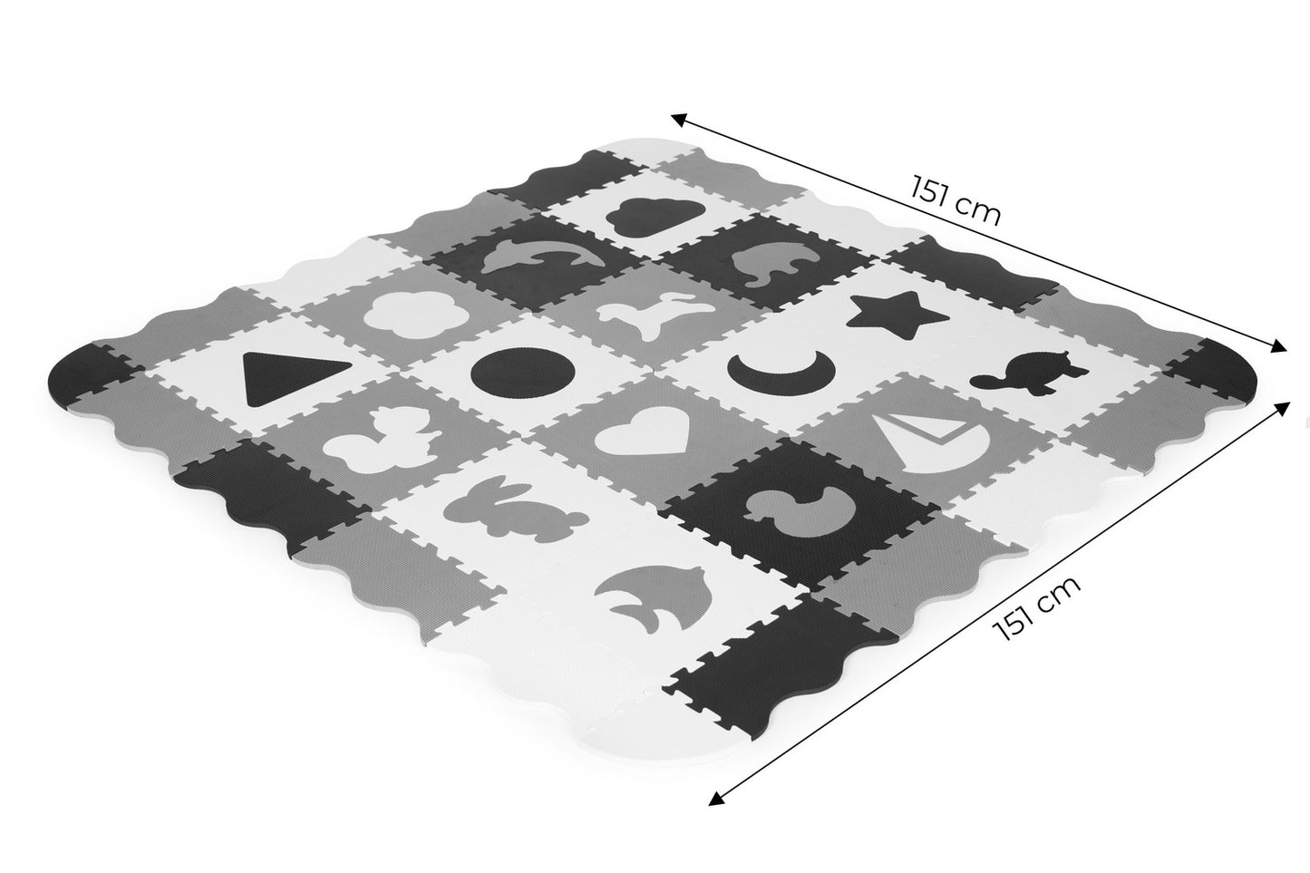 Foam mat with a fence puzzle dry pool 36 elements ECOTOYS
