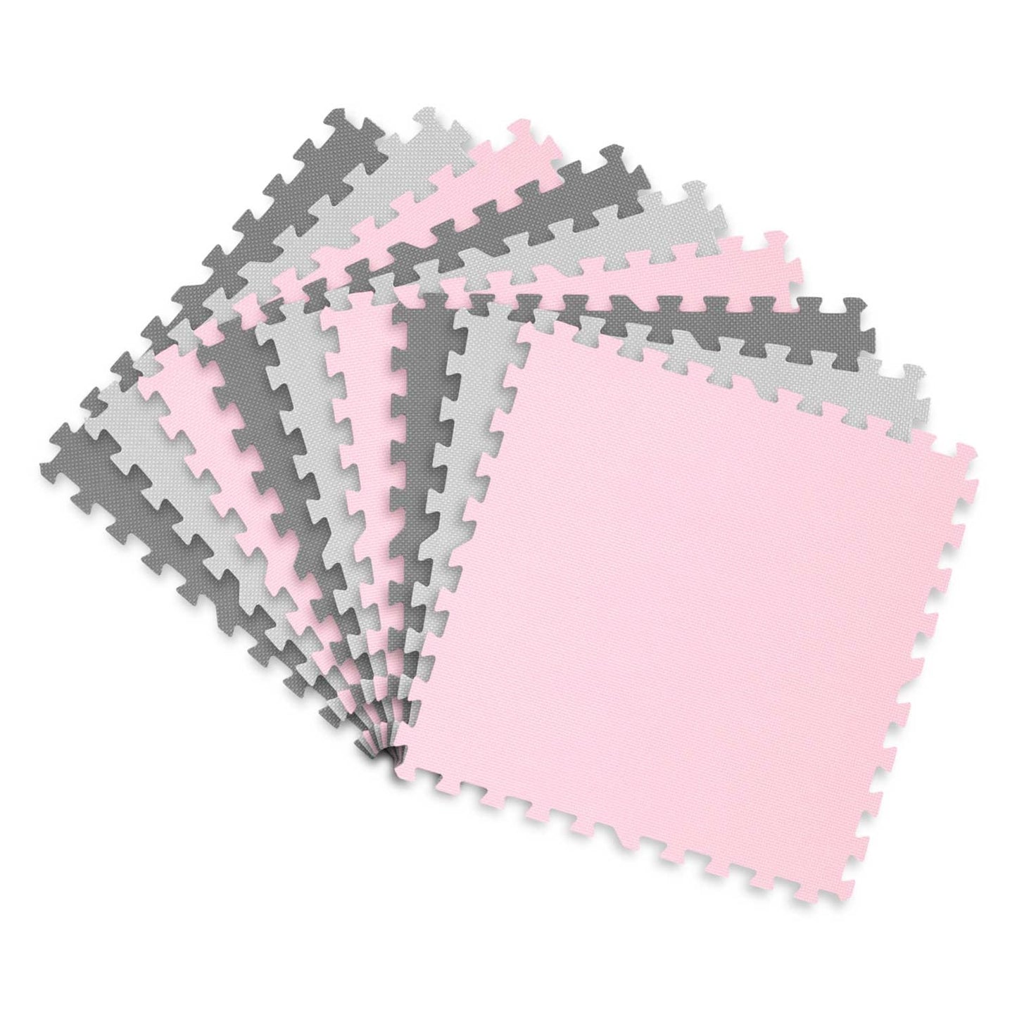 Foam puzzle mat 180x180cm 9 pcs gray pink