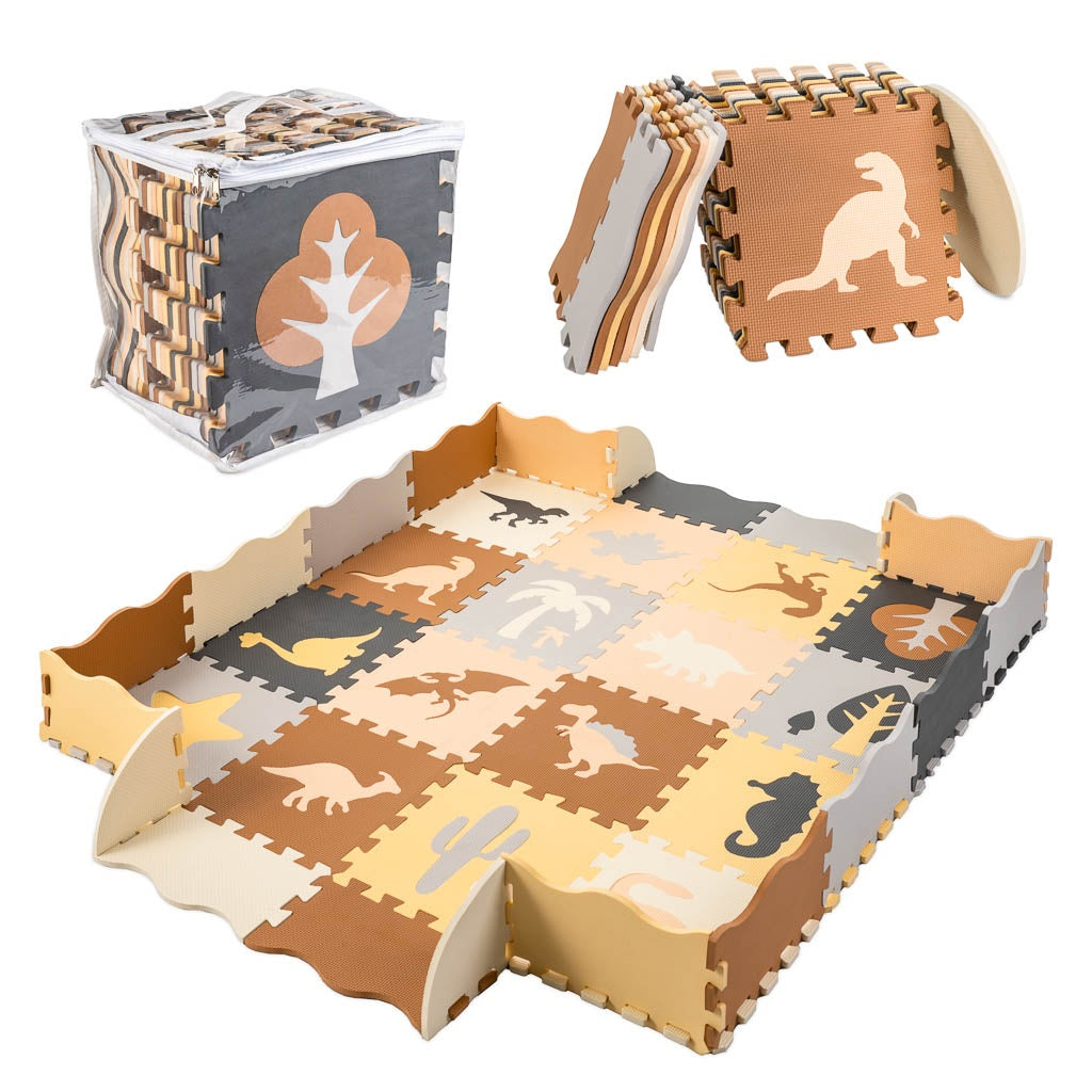 Foam puzzle mat / playpen 36el. dinosaurs 143cm x 143cm x1cm