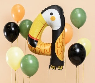 Foil balloon number \4\" - Toucan 47x80 cm"