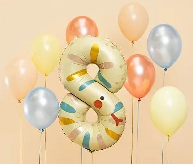 Foil birthday balloon number \8\" - Snake 55x88 cm"