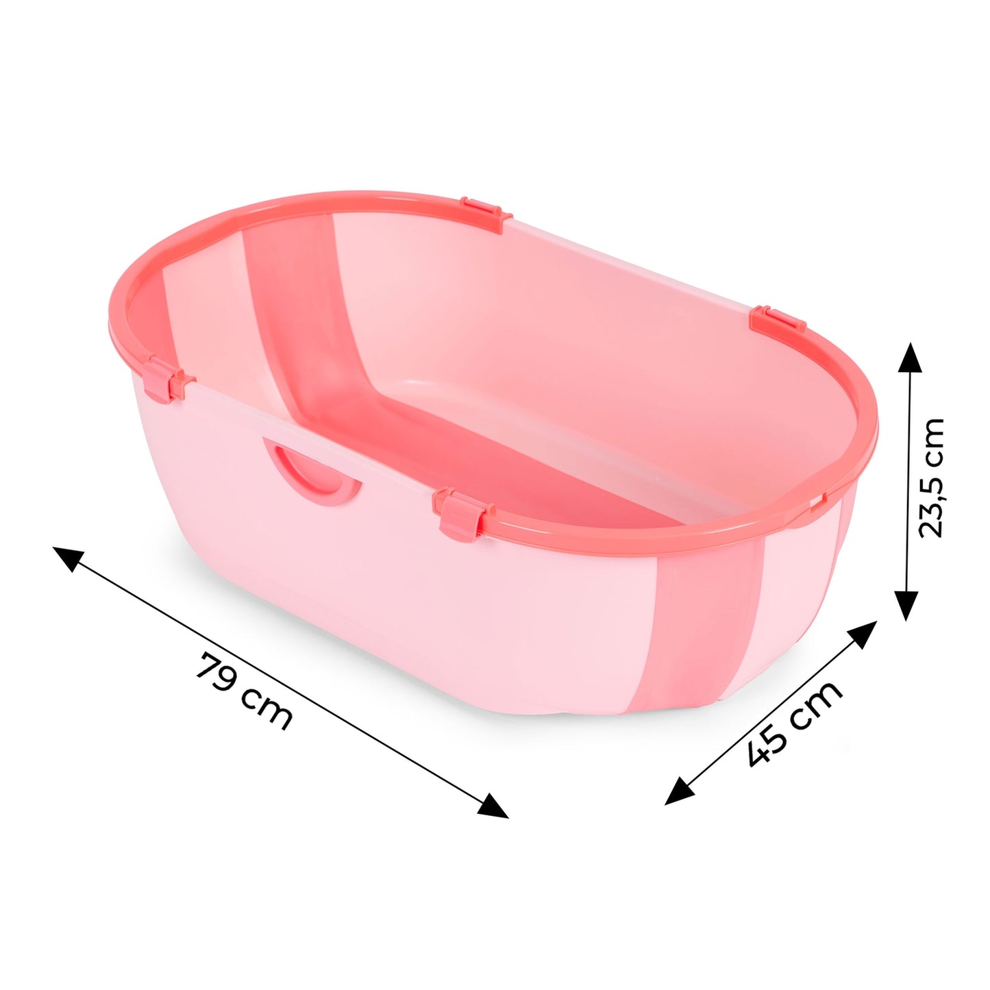 Foldable Baby Bathtub with Drain Plug – Pink, Safe Materials