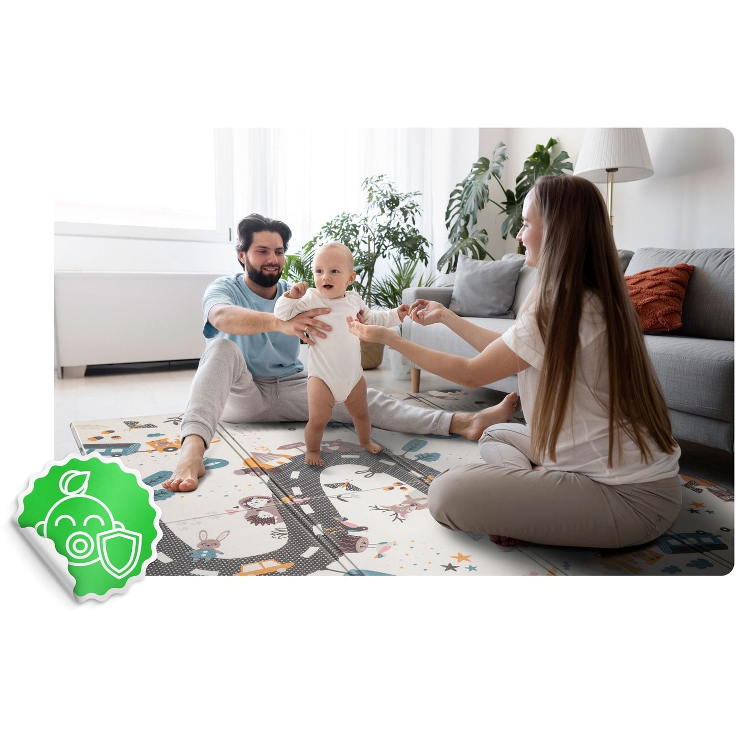 Foldable Play mat 200 x 180 x 1 cm - Nukido NK-340