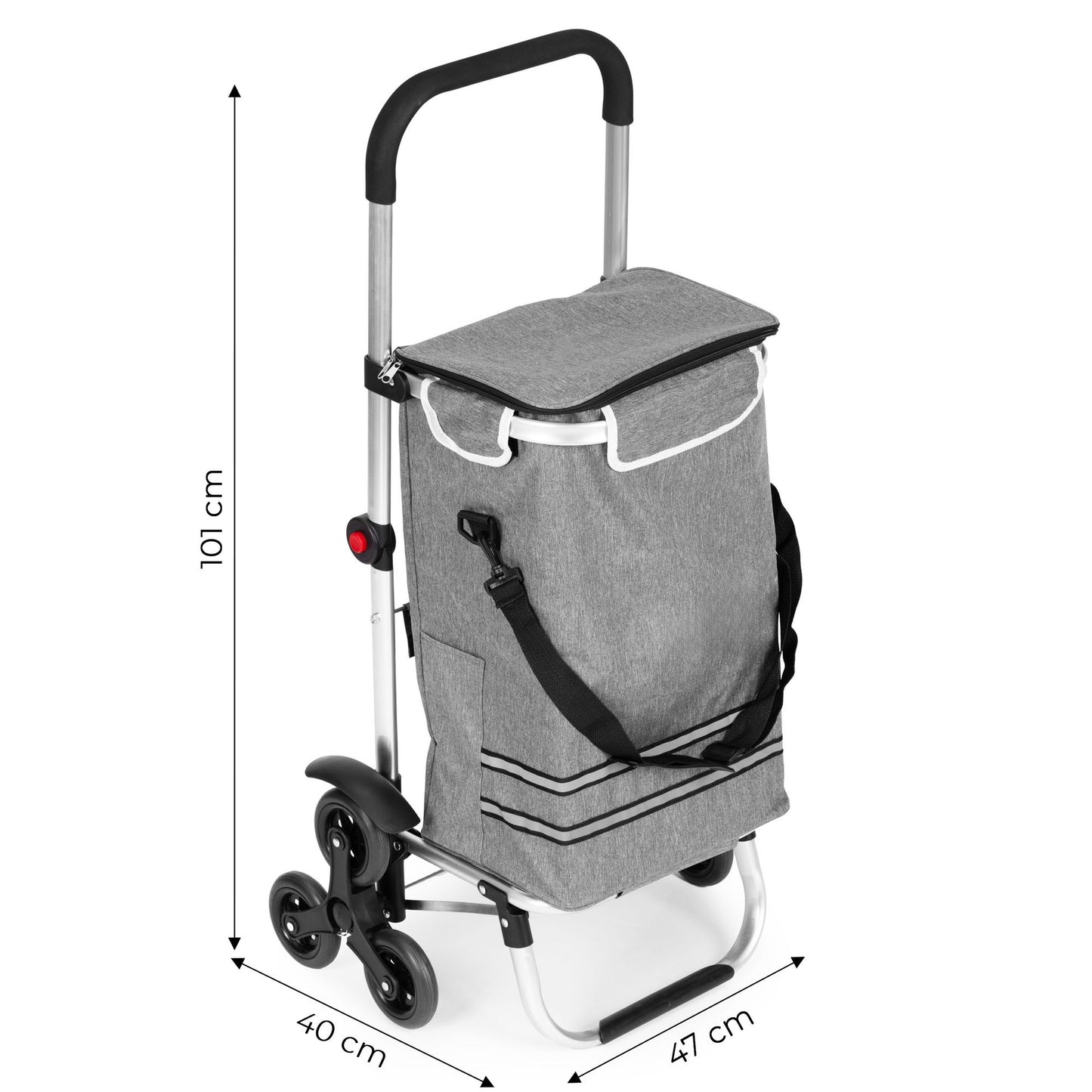 Foldable Shopping Trolley, 30L, Triple Wheels, Thermal Pocket