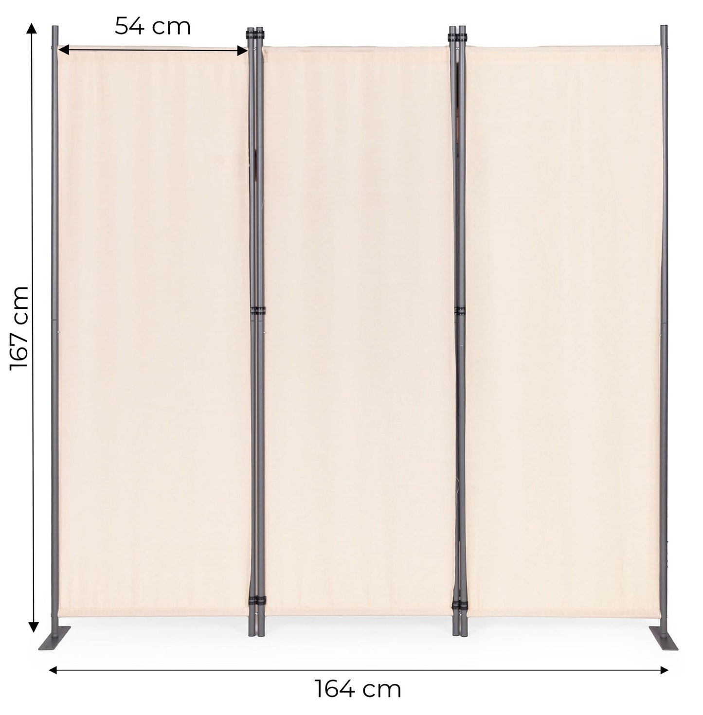 Folding 3-Panel Garden and Room Divider 167x164 cm Beige MultiGarden