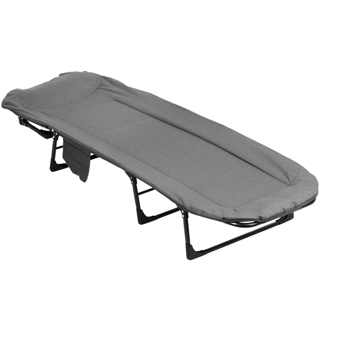 Folding Camping Cot 200x65 cm, Adjustable Headrest