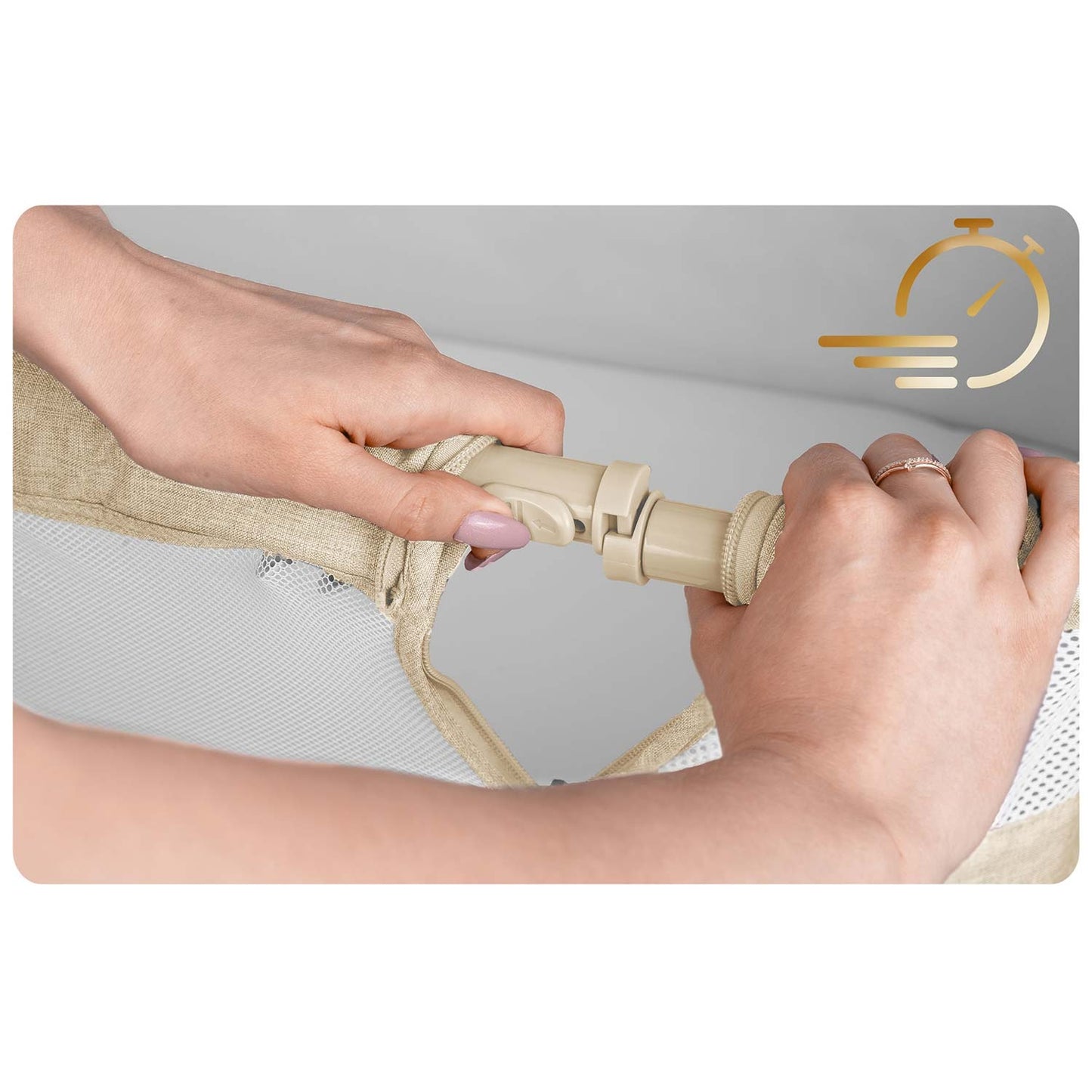 Folding Travel Baby Crib with Co-Sleeper Feature