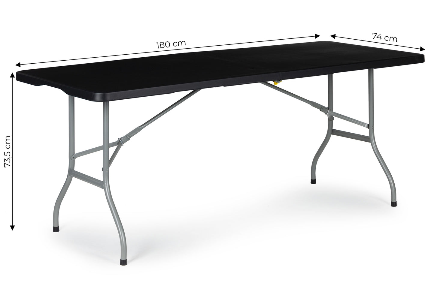 Folding garden banquet catering table 180cm - black