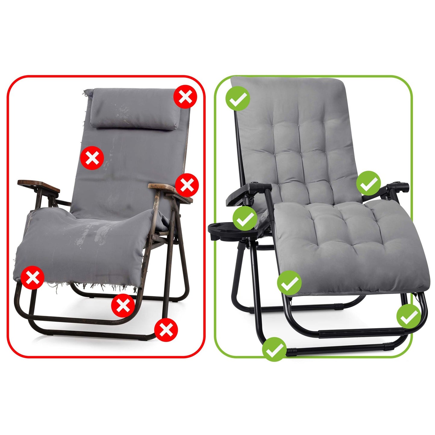Folding garden chair with cushion Sofotel ChillWell - Set of 2
