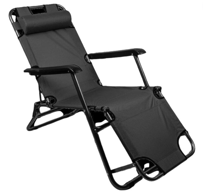 Folding garden lounger waterproof graphite