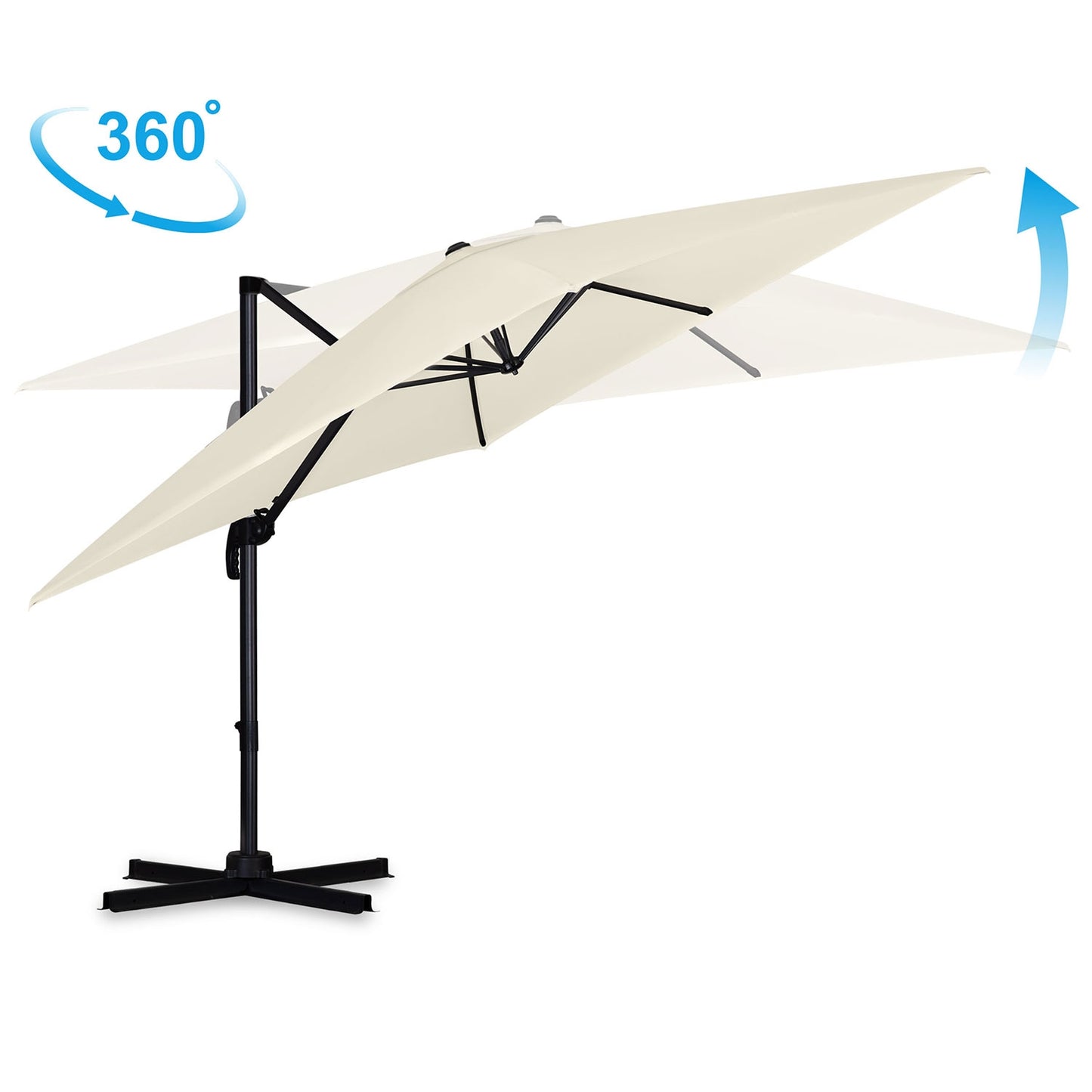 Folding garden umbrella 8 segments 420 cm with cover Plonos PL-883