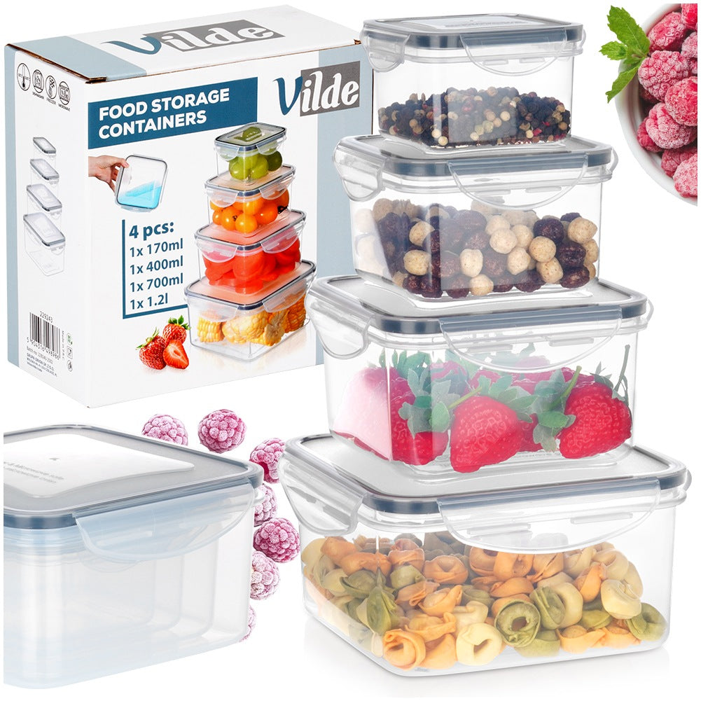 Food Storage Containers with Lid and Seal, Set of 4