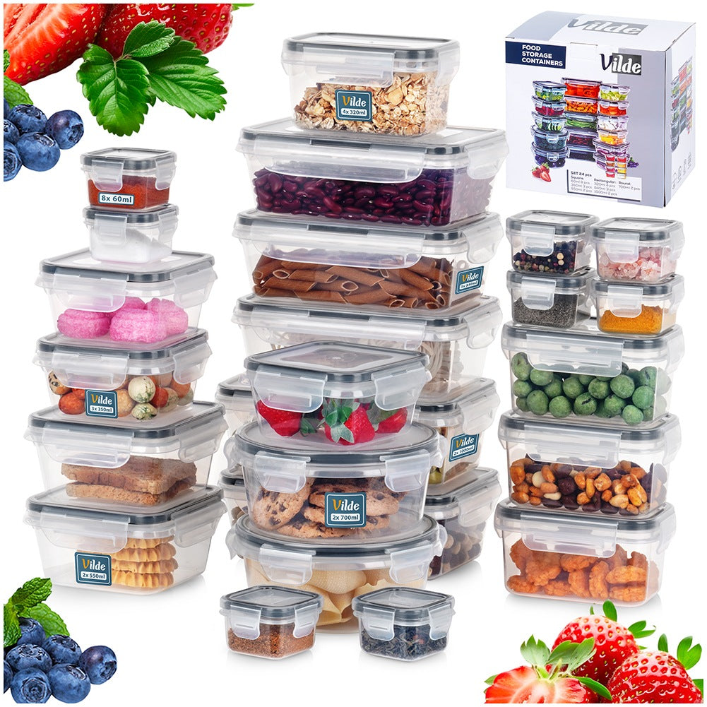 Food containers with lid and seal 24 pcs.
