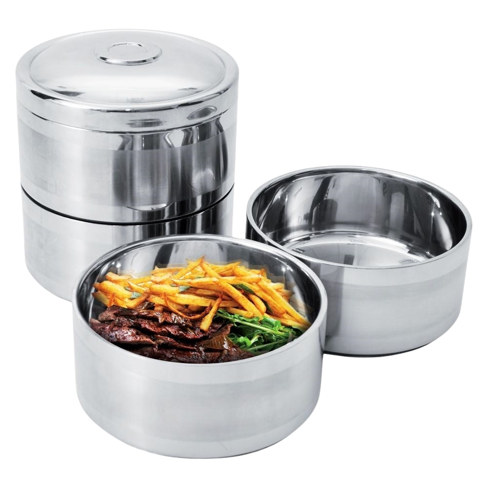 Food transport thermos: 4 containers, stainless steel, 1.1L