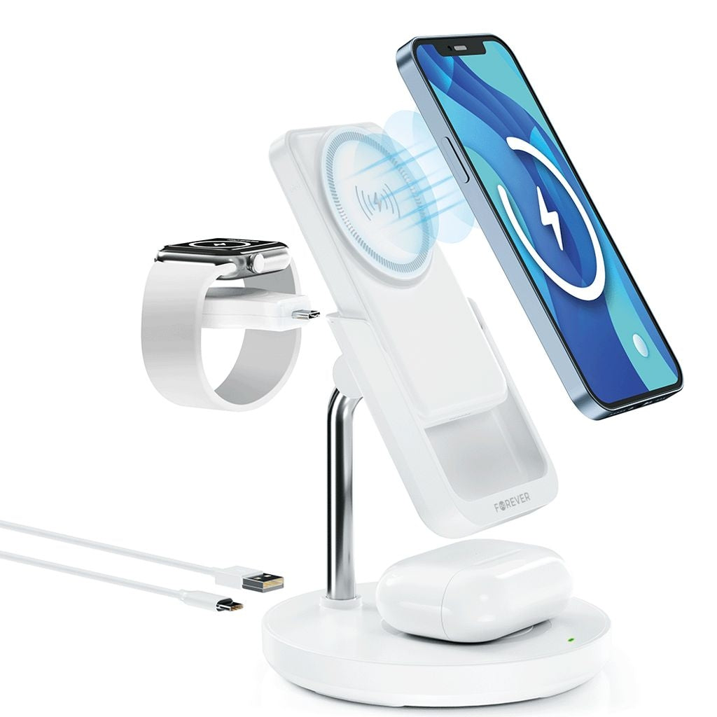 Forever 5-in-1 magnetic wireless charging station with power bank