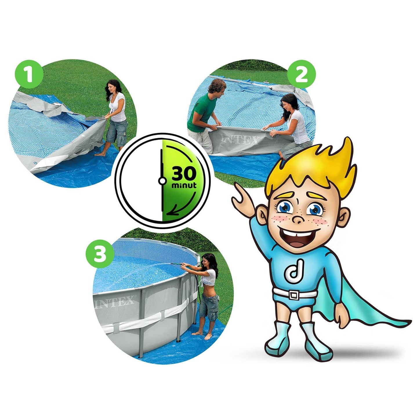 Frame Pool 366 x 99 cm, 4-in-1 Set