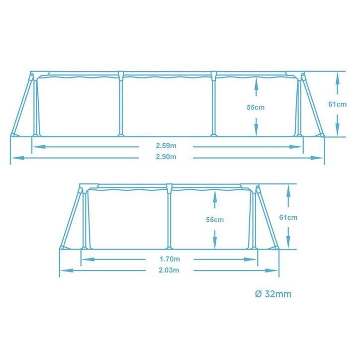 Frame garden pool 259 x 170 x 61 cm 15-in-1 set Bestway 56403
