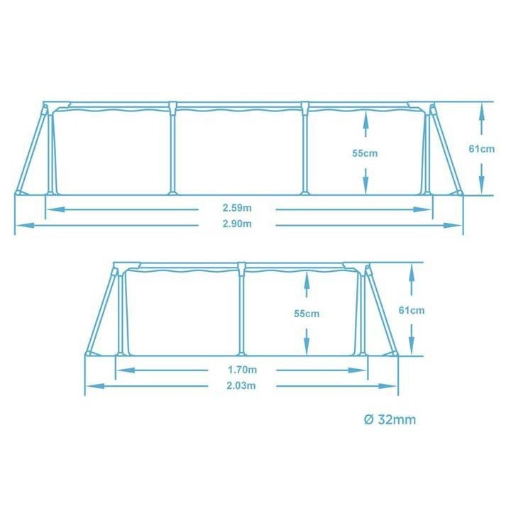 Frame garden pool 259x170x61 cm set 15in1 Bestway 56403N