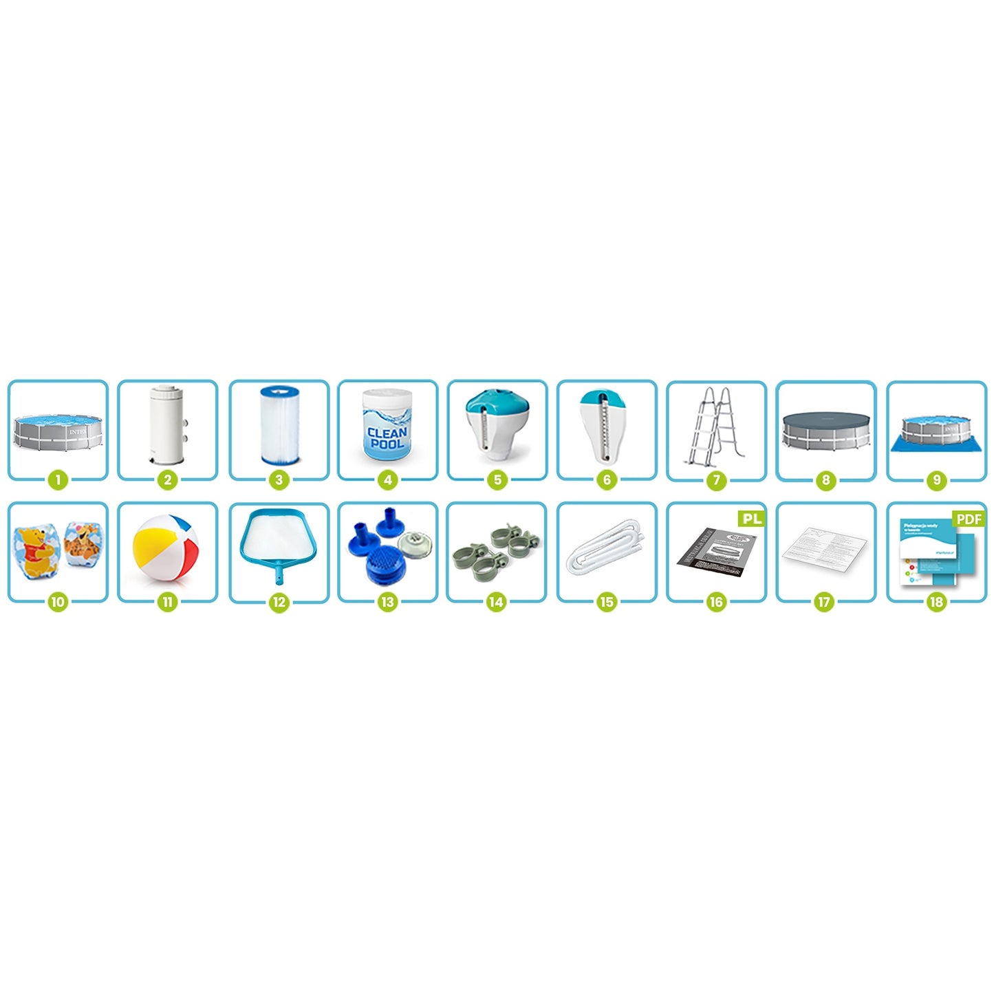 Frame garden pool 366 x 99 cm 17in1 INTEX 26716