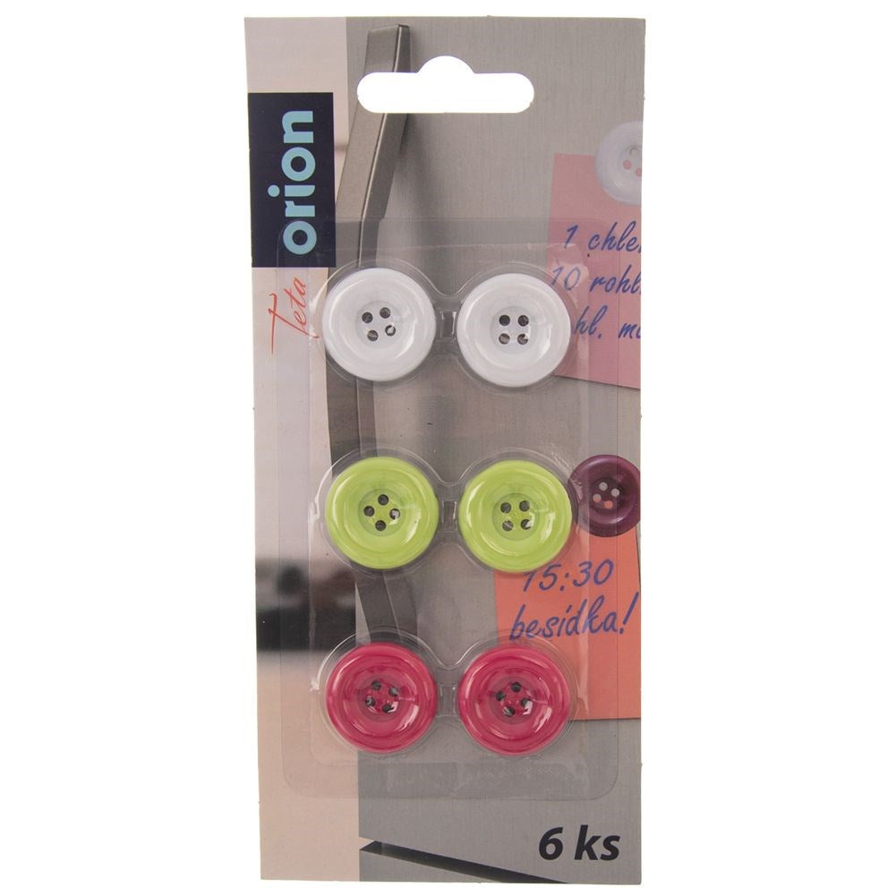 Fridge magnets buttons 6 pcs.