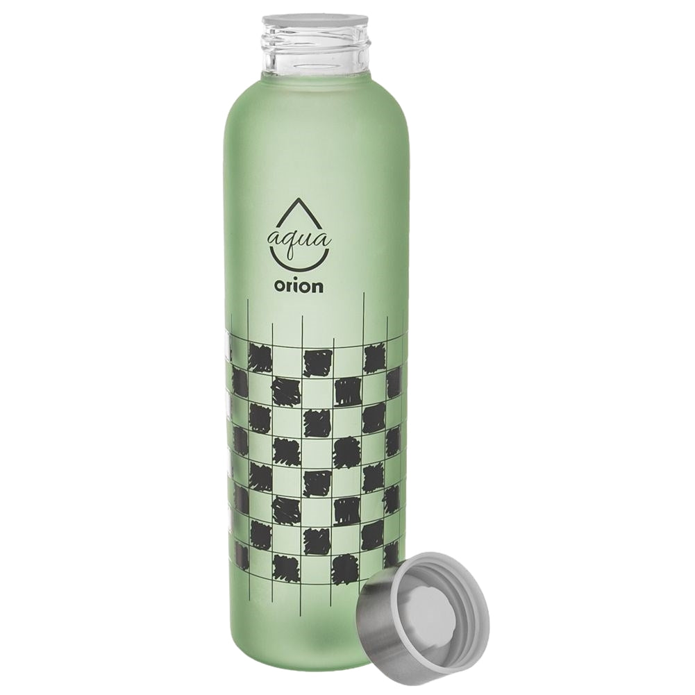 Frosted Water Bottle with Steel Lid and Seal for Transport