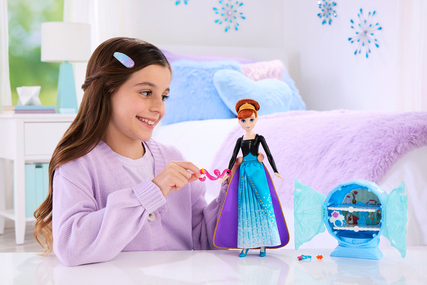 Frozen Anna Doll Set with Wand, Jewelry, and Accessories