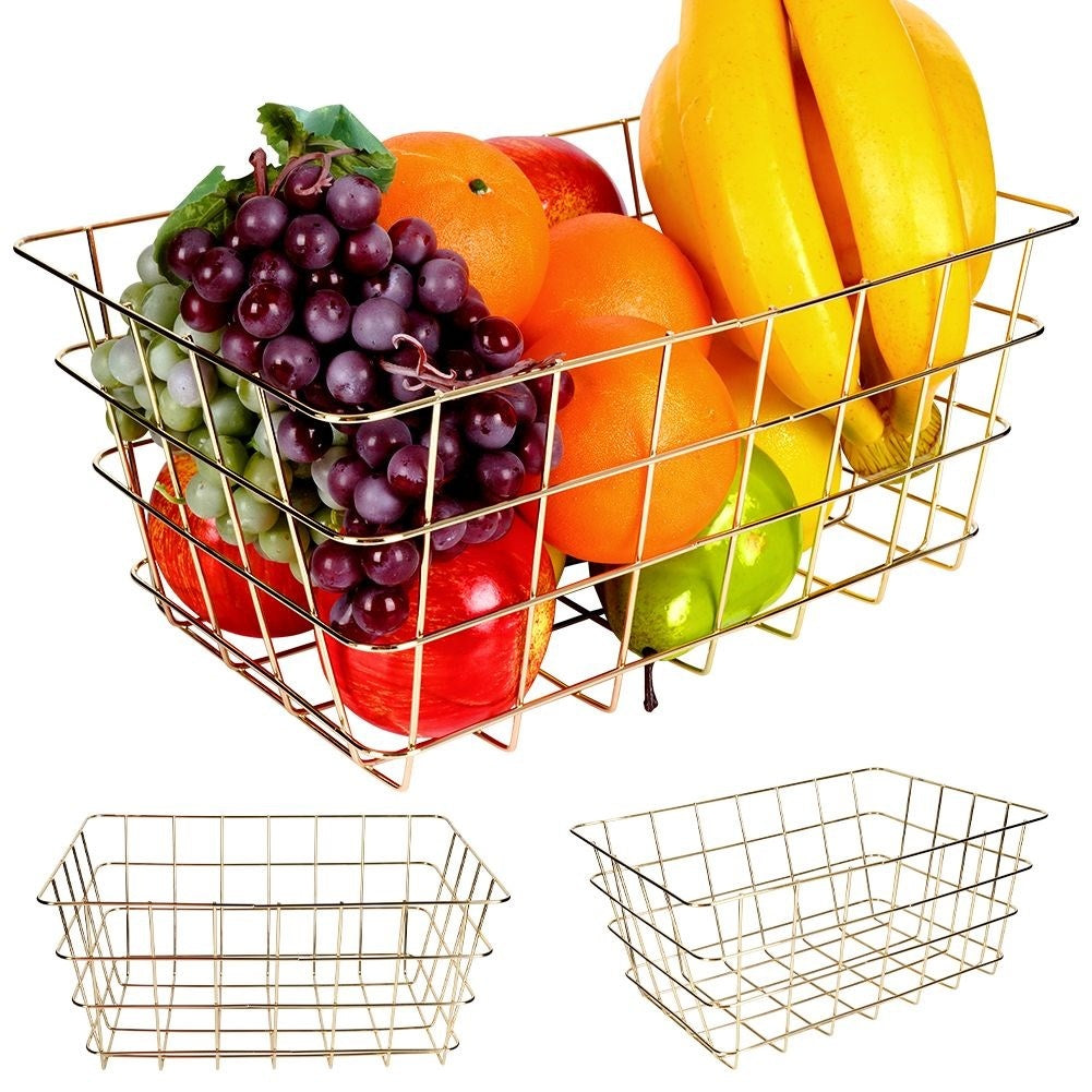 Fruit basket in trendy gold for fruit and vegetables