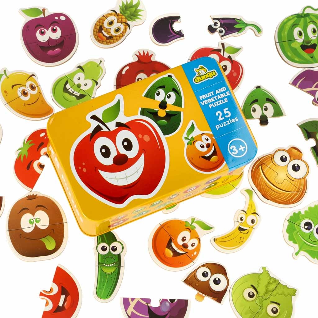 Fruit/vegetable tin puzzle 25 puzzles