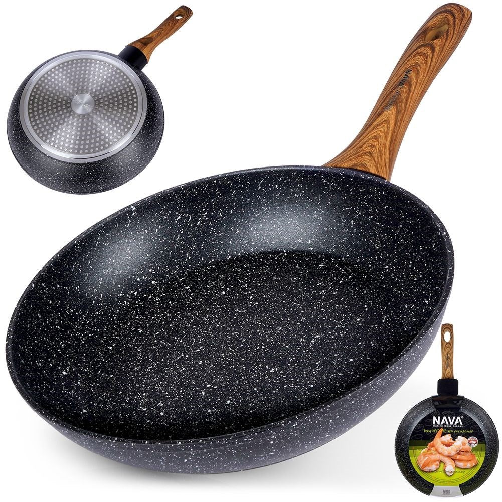Frying pan with five-layer non-stick granite coating